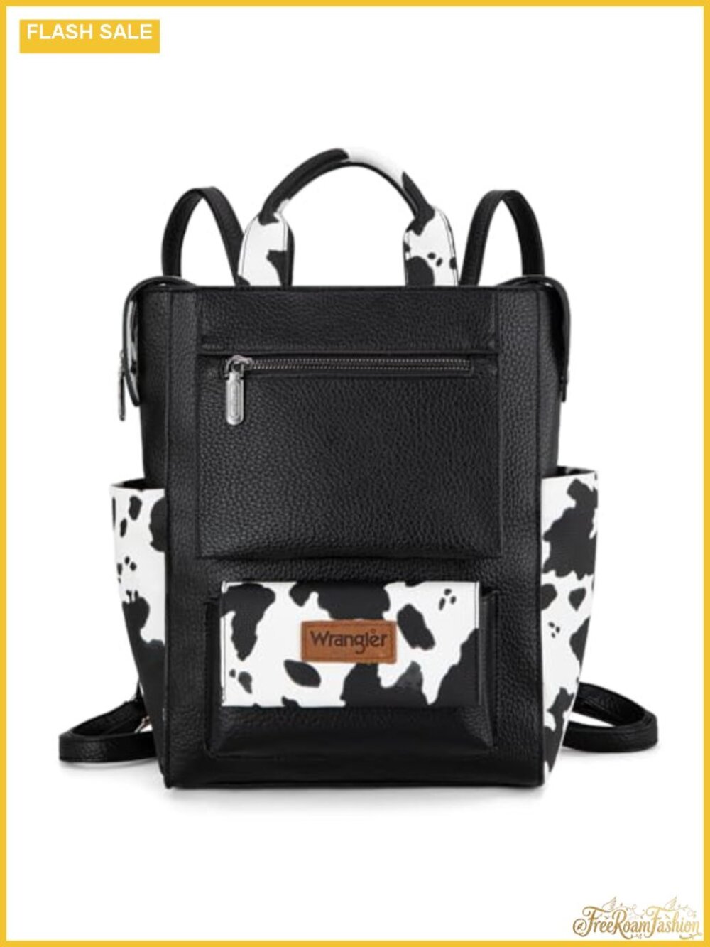 Women's Cow Print Backpack Purse Vegan Leather Convertible Anti Theft Daypack